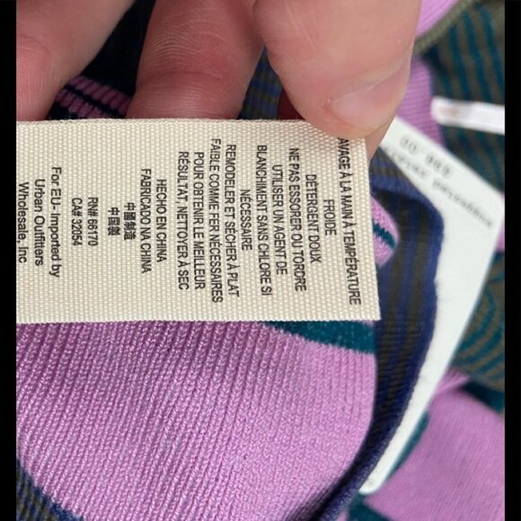 NWT Free People Rip Tide Mock Neck Jumper Teal Purple Size Medium Ribbed Boho M‎ - Picture 7 of 7